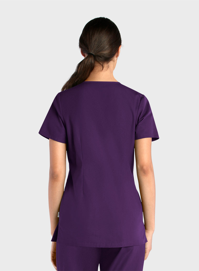 Maevn TRU TC 10102 Ladies 3 Pocket Curved V-neck Top
