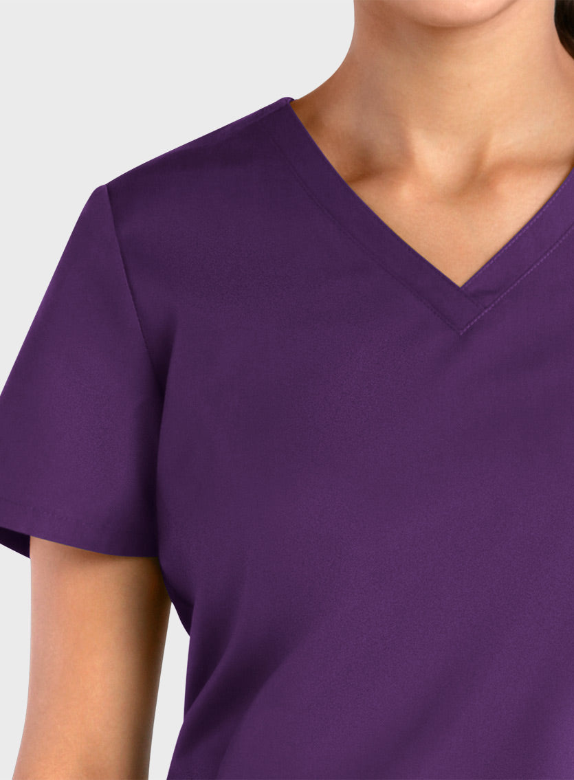 Maevn TRU TC 10102 Ladies 3 Pocket Curved V-neck Top